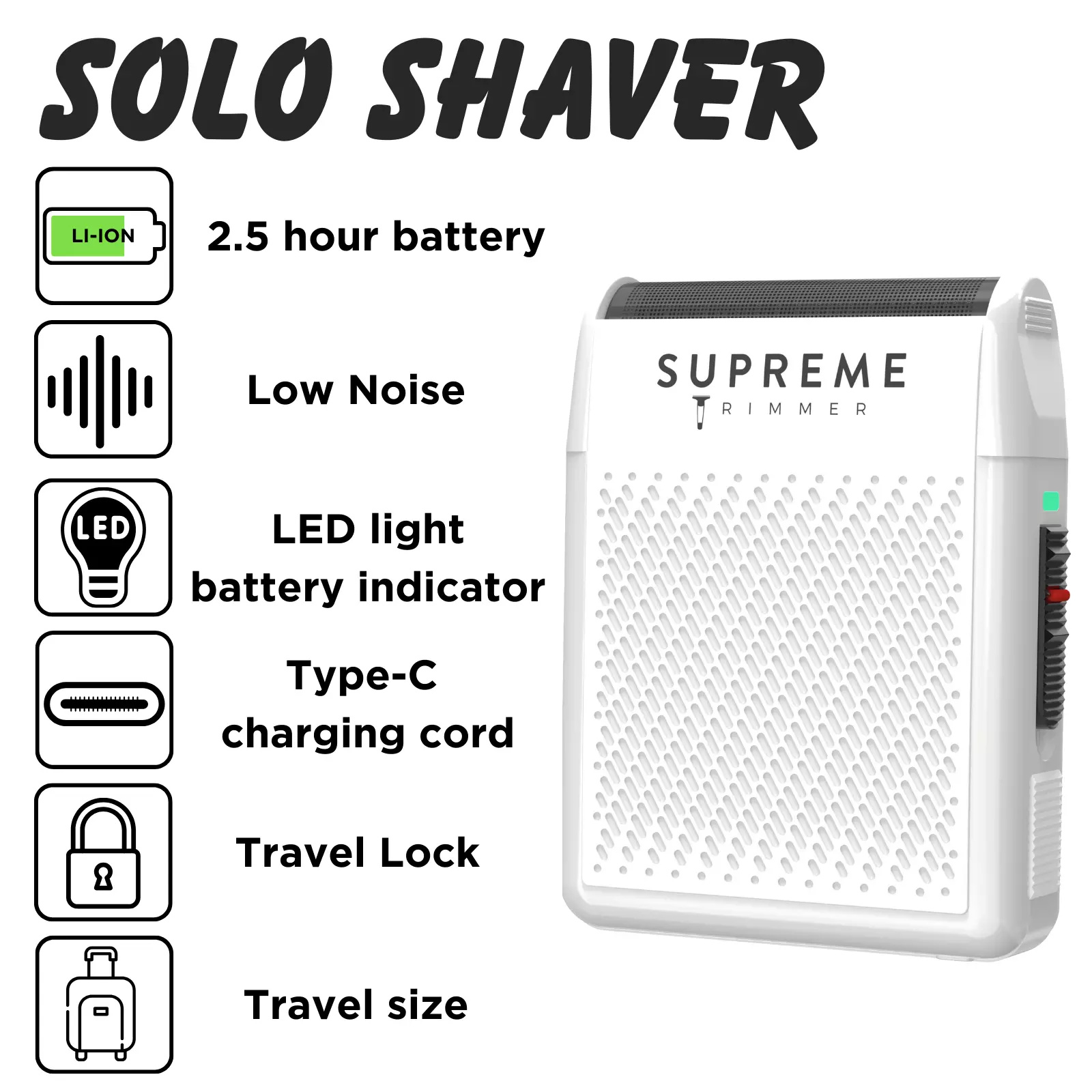 Máy Cạo Supreme Trimmer Solo Single Foil White - USA